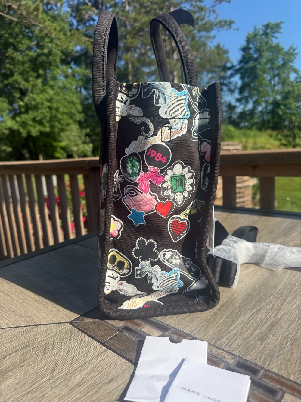 NWT Marc Jacobs Sticker Print Canvas
Tote Bag Black - Picture 9 of 13